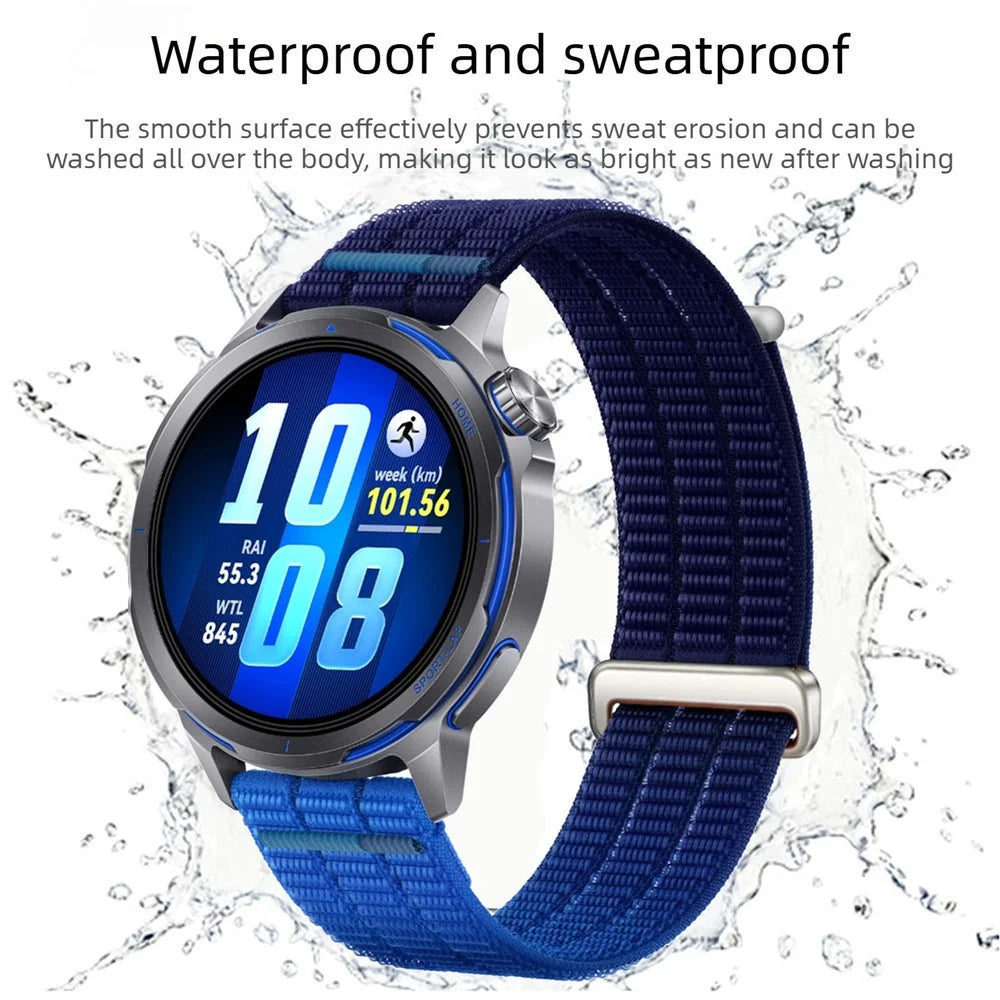 18mm Nylon Loop Watch Strap for Huawei Watch GT 6 41mm / GT 5 41mm / GT 4 41mm Magic Tape Breathable Band with Metal Connector - Dusk Blue - 4