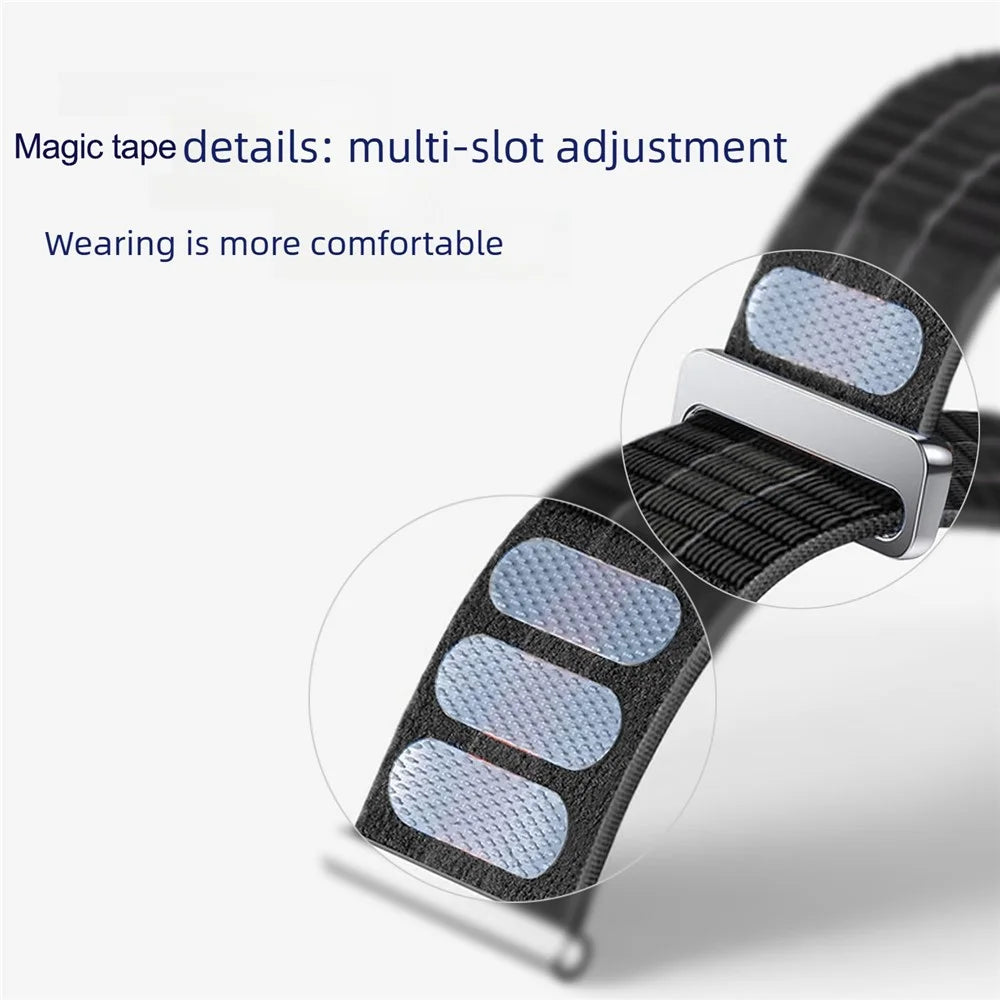 18mm Nylon Loop Watch Strap for Huawei Watch GT 6 41mm / GT 5 41mm / GT 4 41mm Magic Tape Breathable Band with Metal Connector - Dusk Blue - 7