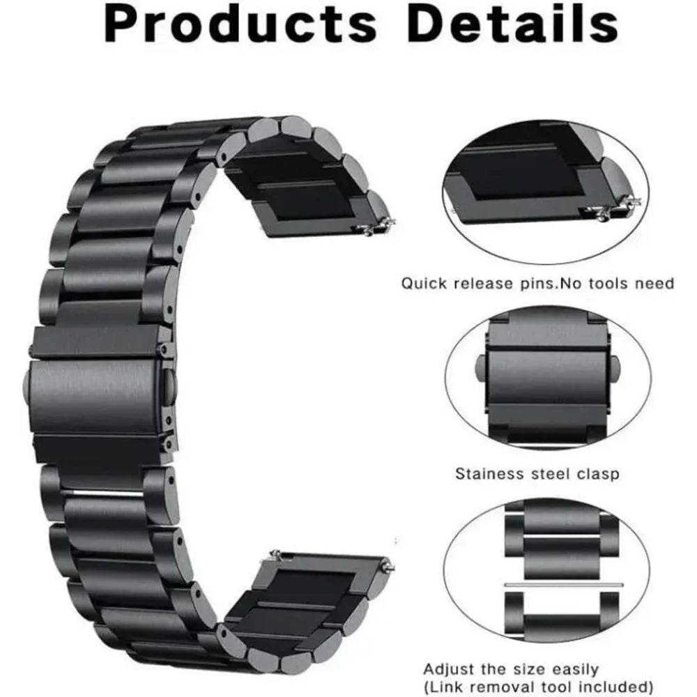For Huami Amazfit Bip 5 Unity A2324 3-Bead Stainless Steel Strap with TPU Full Cover Watch Case and Removal Tool - Black - 5