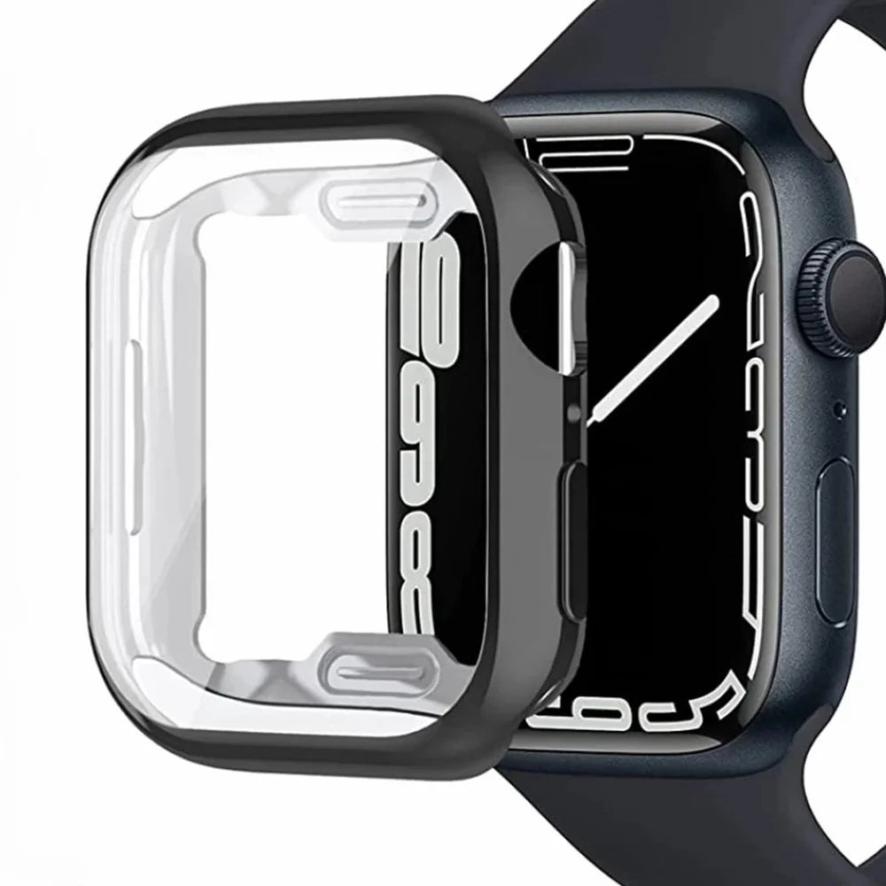 Watchband for Apple Watch Ultra 3 49mm / Ultra 2 49mm / ltra 49mm 7-Bead Stainless Steel Butterfly Clasp Strap with  TPU Full Cover Watch Case - Black - 4