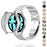 For Samsung Galaxy Watch7 44mm 3-Bead Stainless Steel Strap with TPU Full Cover Watch Case and Removal Tool - Silver - 2