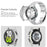 For Samsung Galaxy Watch7 44mm 3-Bead Stainless Steel Strap with TPU Full Cover Watch Case and Removal Tool - Silver - 4