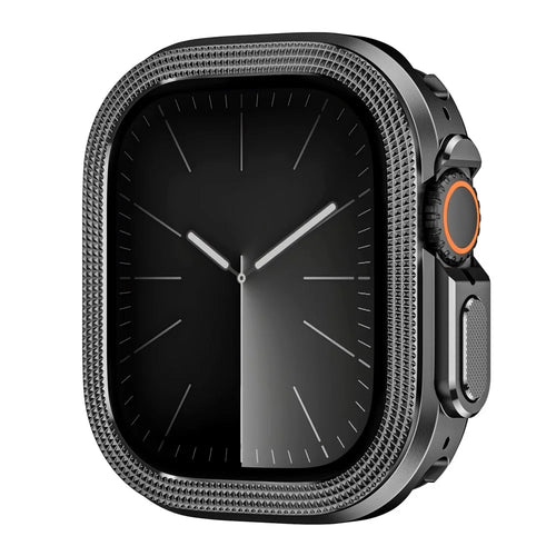 Watch Case for Apple Watch Ultra 3 49mm / Ultra 2 49mm / Ultra 49mm Diamond Textured Zinc Alloy + PC Protective Cover - Black - 1