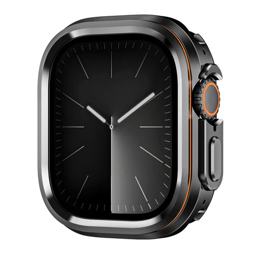 Watch Case for Apple Watch Ultra 3 49mm / Ultra 2 49mm / Ultra 49mm Decorative Ring Design Zinc Alloy + PC Protective Cover - Black - 1
