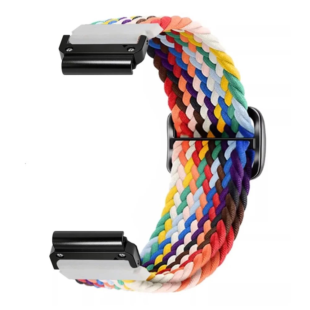 For Huami Amazfit T-Rex Ultra 2 Woven Elastic Watch Strap Nylon Sport Band - Rainbow - 1