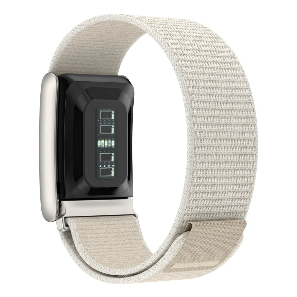 For WHOOP 5.0 Breathable Nylon Loop Band Magic Tape Adjustable Sports Watch Strap - Starlight - 2