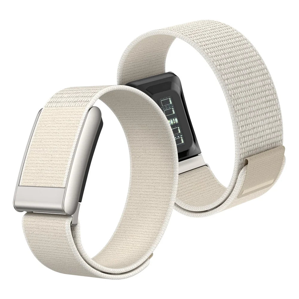 For WHOOP 5.0 Breathable Nylon Loop Band Magic Tape Adjustable Sports Watch Strap - Starlight - 3