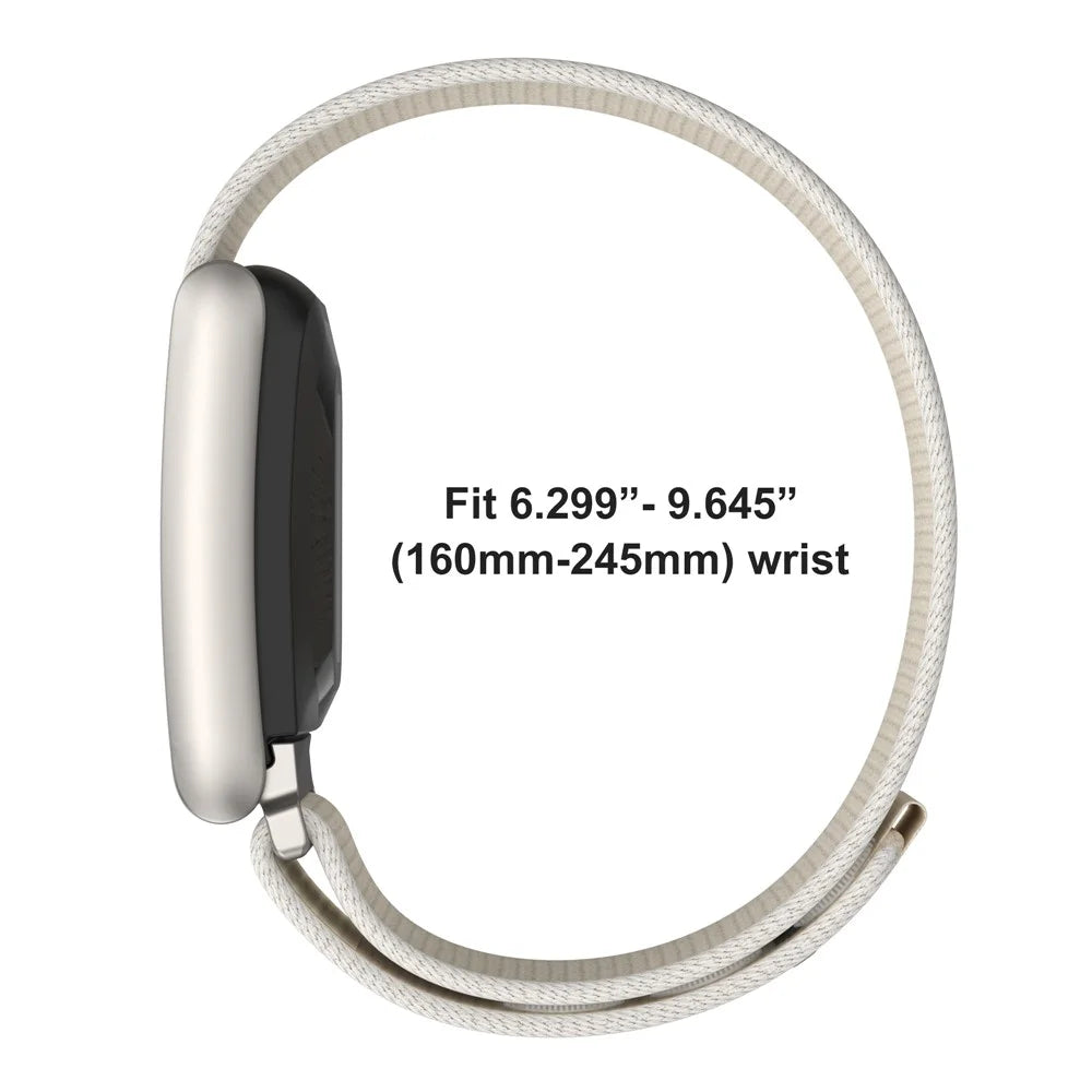 For WHOOP 5.0 Breathable Nylon Loop Band Magic Tape Adjustable Sports Watch Strap - Starlight - 7