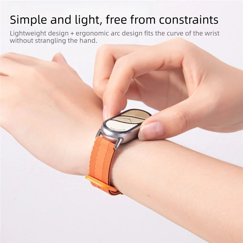 Silicone Strap for Xiaomi Smart Band 10 / 9 / 8 Watch Band Linear Texture Sport Wristband - Orange+Black - 4