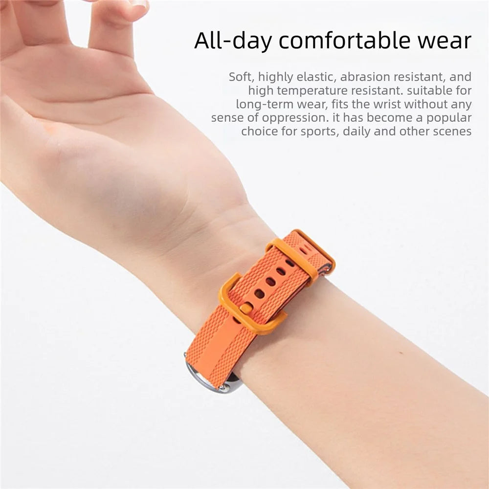 Silicone Strap for Xiaomi Smart Band 10 / 9 / 8 Watch Band Linear Texture Sport Wristband - Orange+Black - 5