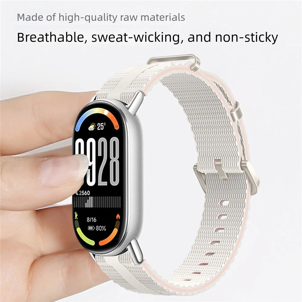Silicone Strap for Xiaomi Smart Band 10 / 9 / 8 Watch Band Linear Texture Sport Wristband - Orange+Black - 6