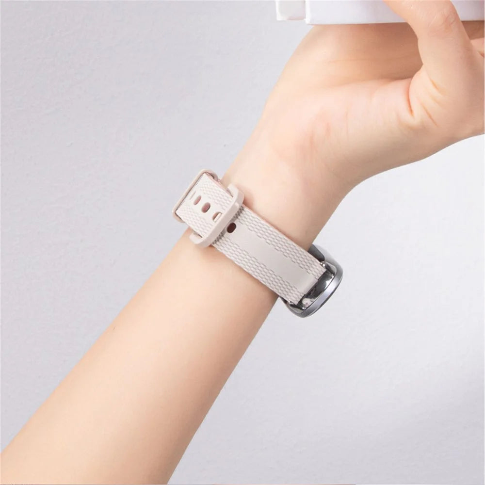 Silicone Strap for Xiaomi Smart Band 10 / 9 / 8 Watch Band Linear Texture Sport Wristband - Orange+Black - 7