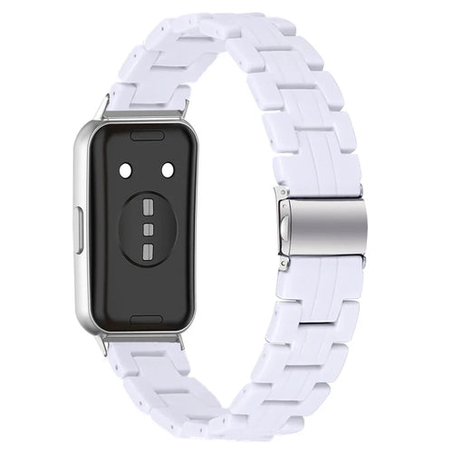 Replacement Watch Band for Huawei Band 11 Pro NFC  /  11 NFC  /  11 Pro  /  11 Resin Watch Strap with Stainless Steel Buckle - White - 1