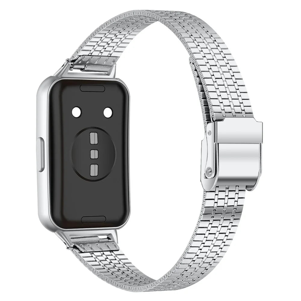 Watchband for Huawei Band 11 Pro NFC  /  11 NFC  /  11 Pro  /  11 Stainless Steel 7-Beads Watch Strap - Silver - 1