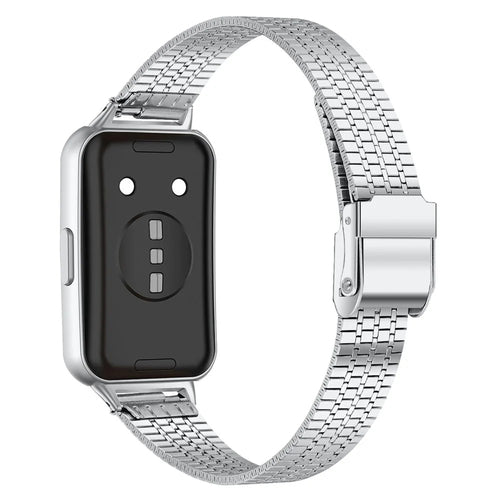 Watchband for Huawei Band 11 Pro NFC  /  11 NFC  /  11 Pro  /  11 Stainless Steel 7-Beads Watch Strap - Silver - 1