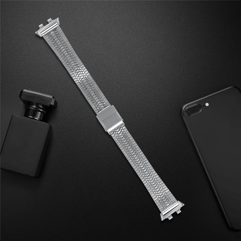 Watchband for Huawei Band 11 Pro NFC  /  11 NFC  /  11 Pro  /  11 Stainless Steel 5-Beads Watch Strap - Silver - 3