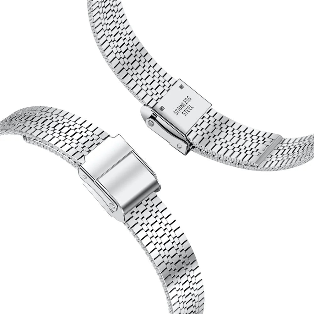 Watchband for Huawei Band 11 Pro NFC  /  11 NFC  /  11 Pro  /  11 Stainless Steel 5-Beads Watch Strap - Silver - 6