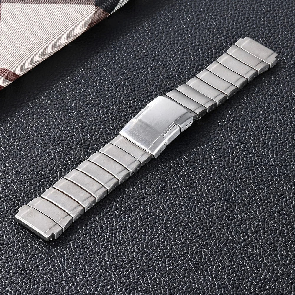 22mm Titanium Alloy + Silicone Band for Oppo Watch X3 / Watch X2 / Watch X / Watch 4 Pro / OnePlus 2 Quick Fit Metal Watch Strap - Silver - 1