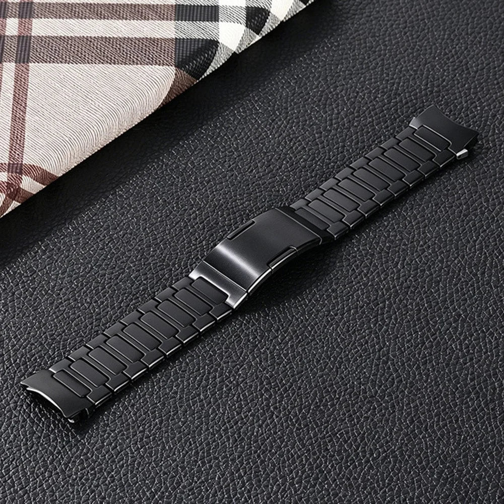 For Huawei Watch GT Runner 2 Titanium Alloy Watch Band Adjustable Metal Strap Replacement - Black - 1