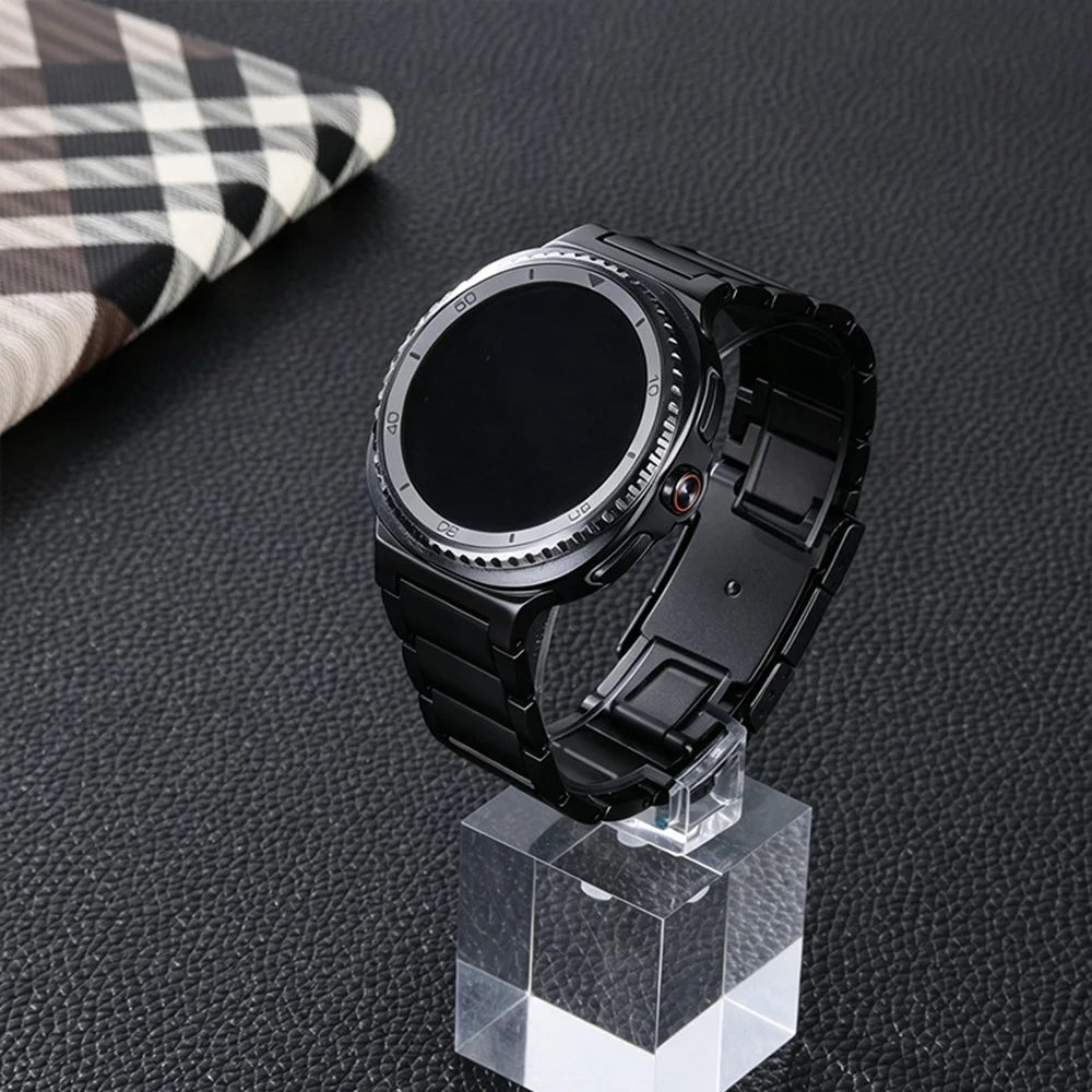 Titanium Alloy Strap for Samsung Galaxy Watch8 Classic 46mm / Watch8 44mm / 40mm Metal Watch Band with Turtle Shell Buckle - Black - 2