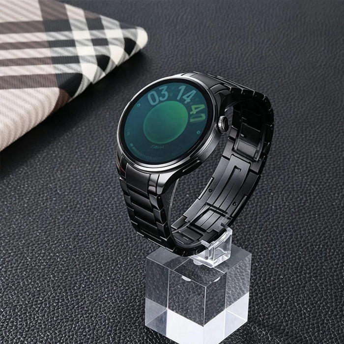 For Xiaomi Watch 5 Titanium Alloy Metal Watch Band Three Bead Link Design Replacement Strap - Black - 3