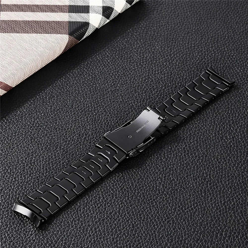 For Xiaomi Watch S5 Titanium Alloy Watch Strap Metal Chain Band with Foldable Buckle - Black - 2