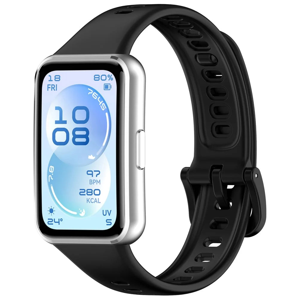 Silicone Strap for Huawei Band 11 Pro NFC  /  11 NFC  /  11 Pro  /  11 Soft Sports Replacement Wristband - Black - 2