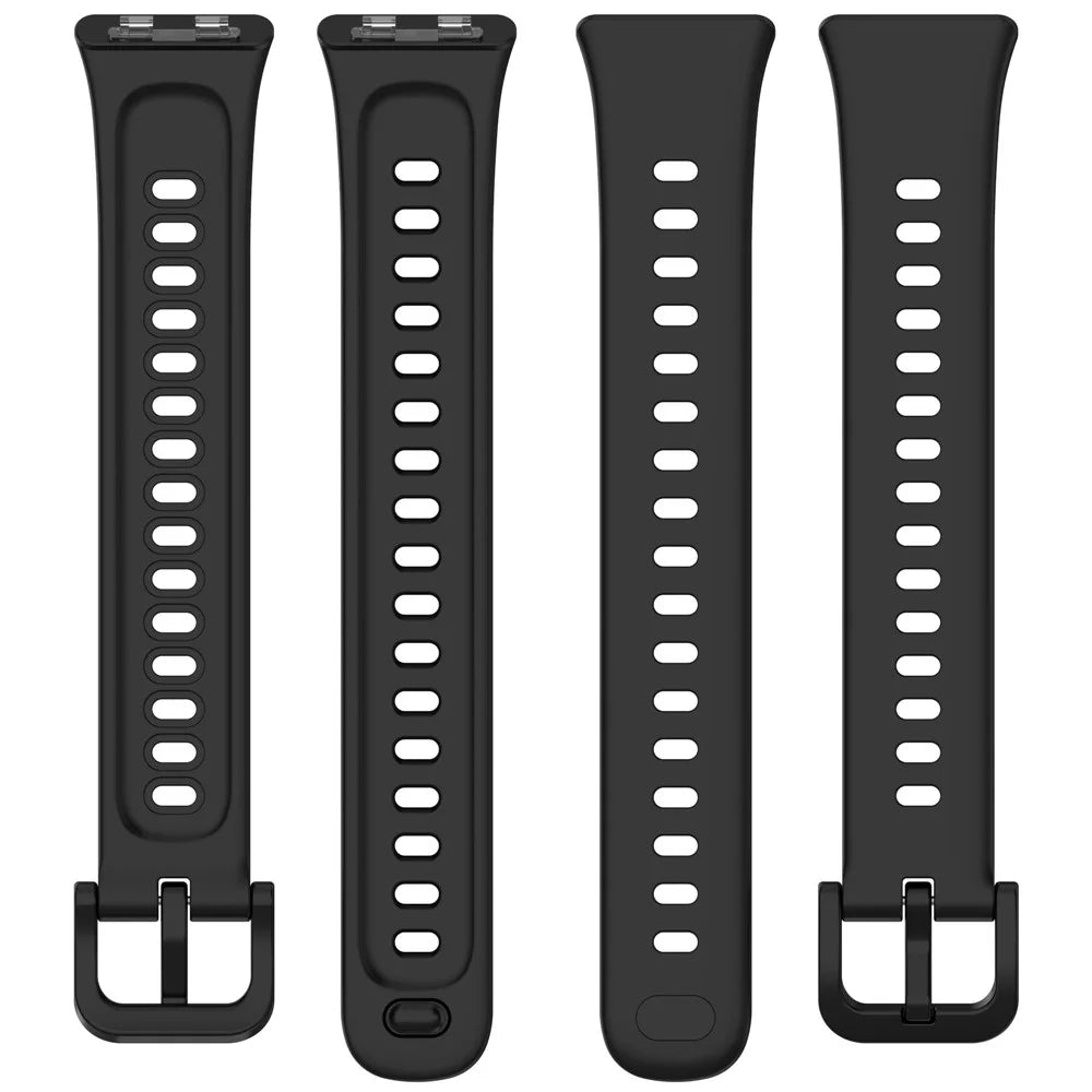Silicone Strap for Huawei Band 11 Pro NFC  /  11 NFC  /  11 Pro  /  11 Soft Sports Replacement Wristband - Black - 4