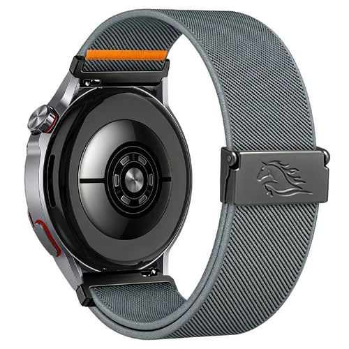 22mm Strap for Oppo Watch X3 / X2 / X / OnePlus Watch 2 Elastic Nylon Watchband with Horse Pattern Metal Buckle - Blue Grey - 1
