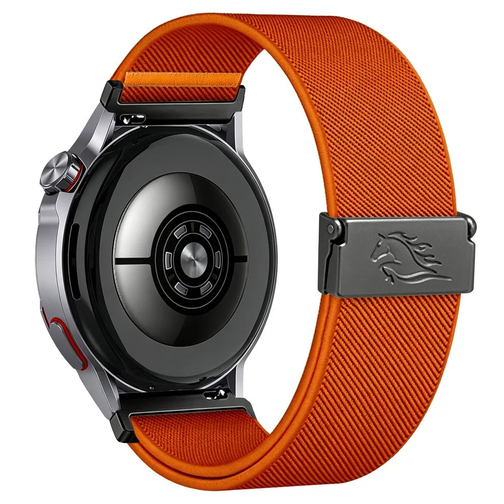 18mm Strap for Huawei Watch GT 6 41mm / GT 5 41mm / GT 5 Pro 42mm / Xiaomi Watch S4 41mm Elastic Nylon Watchband with Horse Pattern Metal Buckle - Orange - 1