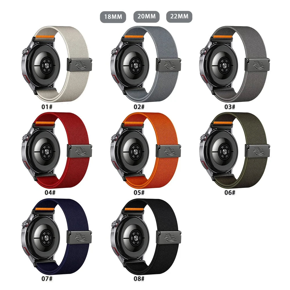18mm Strap for Huawei Watch GT 6 41mm / GT 5 41mm / GT 5 Pro 42mm / Xiaomi Watch S4 41mm Elastic Nylon Watchband with Horse Pattern Metal Buckle - Orange - 6