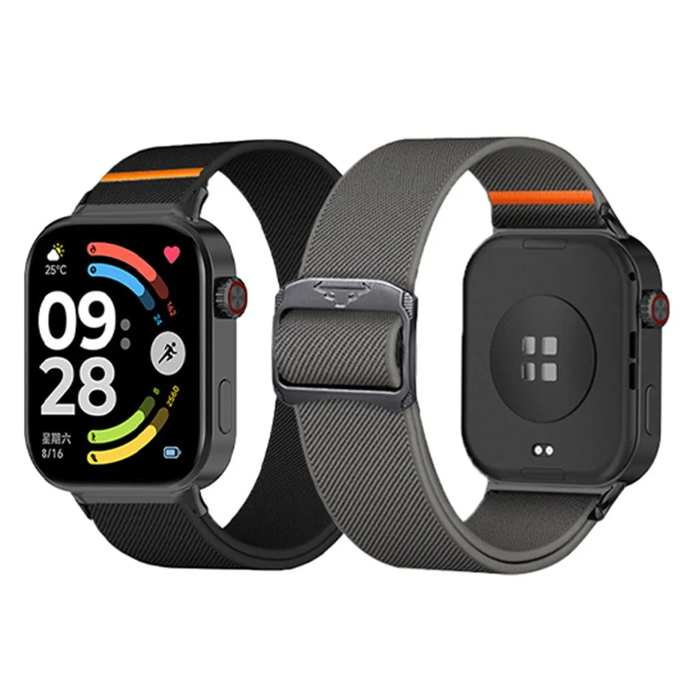 Elastic Nylon Strap for Xiaomi Smart Band 10 Pro / 9 Pro / 8 Pro / Redmi Watch 6 / 5 / 4 Sport Watch Band with Bull Head Buckle - Orange - 3
