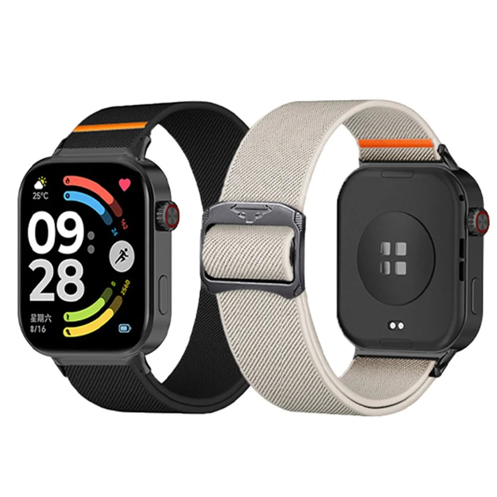 Elastic Nylon Strap for Xiaomi Smart Band 10 Pro / 9 Pro / 8 Pro / Redmi Watch 6 / 5 / 4 Sport Watch Band with Bull Head Buckle - Orange - 5