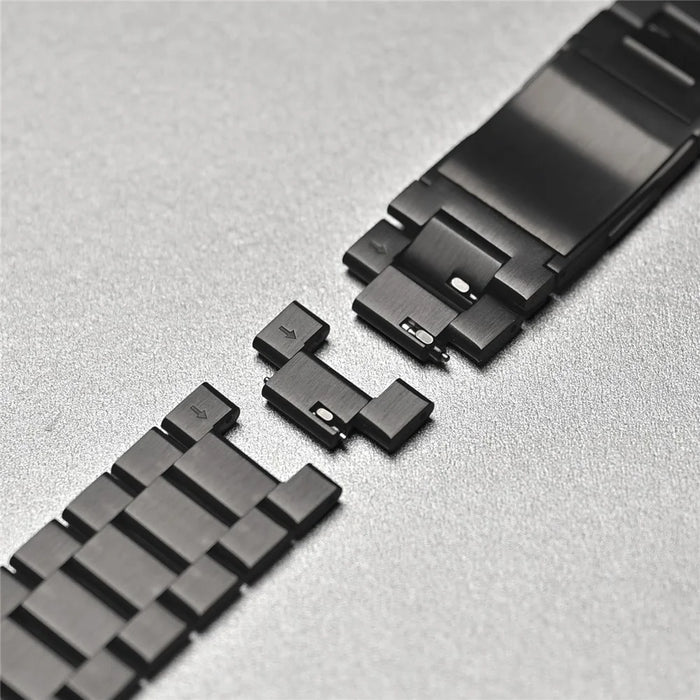 Titanium Alloy Band for Apple Watch Ultra 3 2 1 49mm  /  Series 11 10 46mm  /  9 8 7 45mm  /  SE3 SE2 SE 6 5 4 44mm  /  3 2 1 42mm 3-Bead Watch Strap with Magnetic Buckle - Black - 6