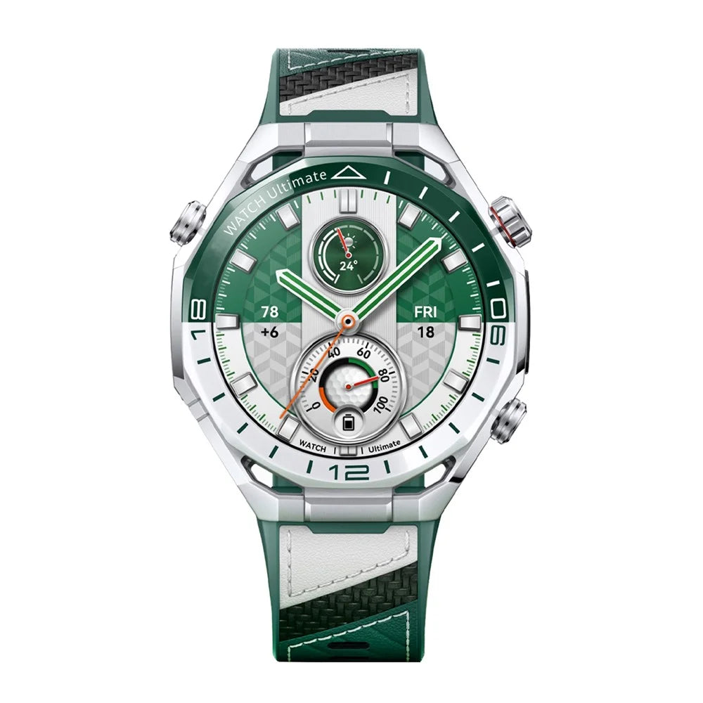 22mm Strap for Huawei Watch Ultimate 2 / GT 6 46mm / GT 5 46mm / GT 5 Pro 46mm Microfiber Leather + Silicone Watch Band with Quick Release Spring Bar - Green - 3
