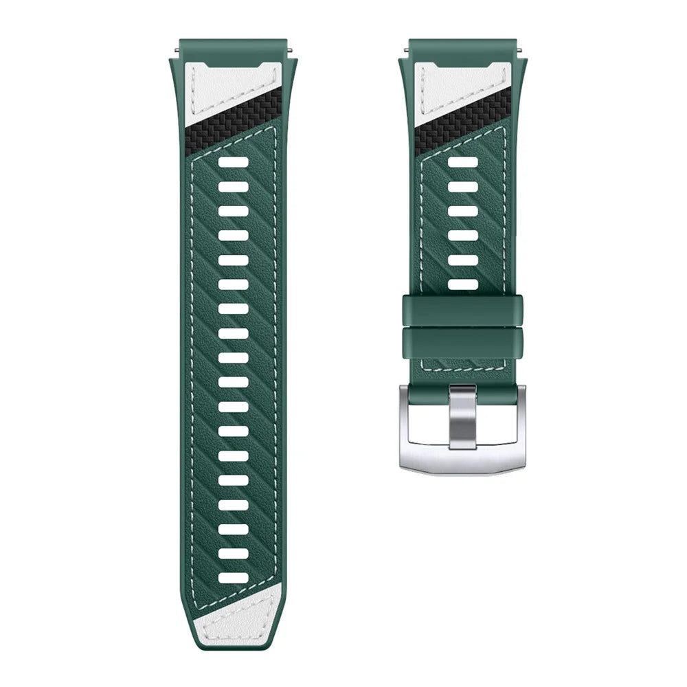 22mm Strap for Huawei Watch Ultimate 2 / GT 6 46mm / GT 5 46mm / GT 5 Pro 46mm Microfiber Leather + Silicone Watch Band with Quick Release Spring Bar - Green - 4