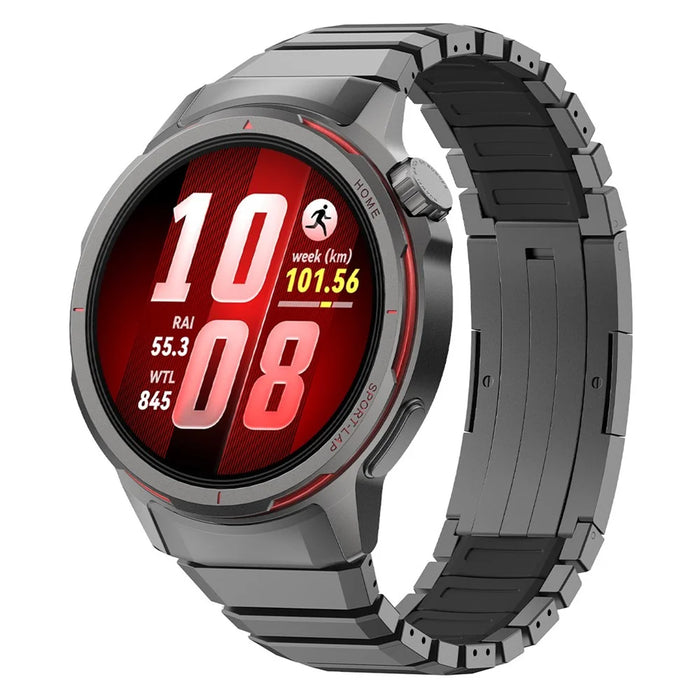 For Huawei Watch GT Runner 2 Silicone + Titanium Alloy Dual Color Watch Strap with Folding Buckle - Black - 2