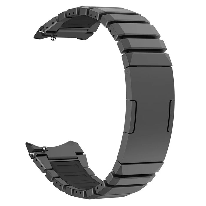 For Huawei Watch GT Runner 2 Silicone + Titanium Alloy Dual Color Watch Strap with Folding Buckle - Black - 3