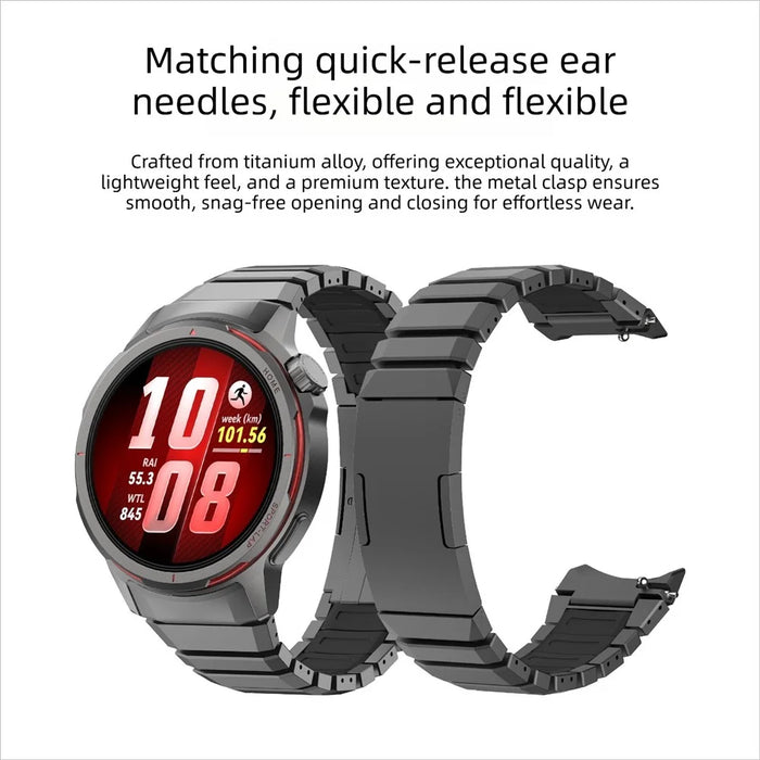 For Huawei Watch GT Runner 2 Silicone + Titanium Alloy Dual Color Watch Strap with Folding Buckle - Black - 4