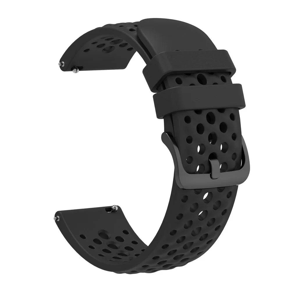 For Huami Amazfit Active Max Breathable Silicone Sports Watch Strap with Watch Case - Black - 3