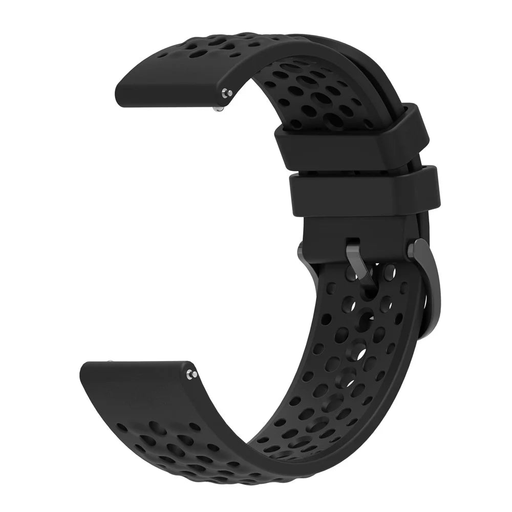 For Huami Amazfit Active Max Breathable Silicone Sports Watch Strap with Watch Case - Black - 4