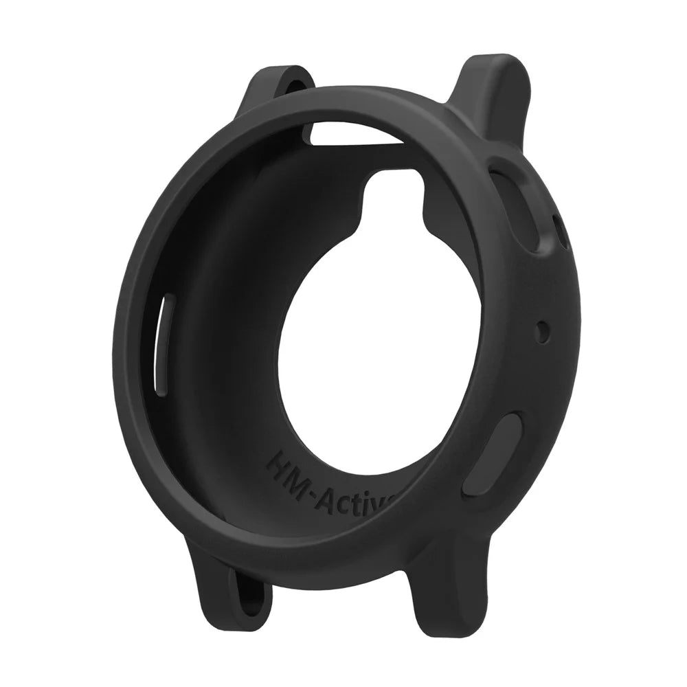 For Huami Amazfit Active Max Breathable Silicone Sports Watch Strap with Watch Case - Black - 5