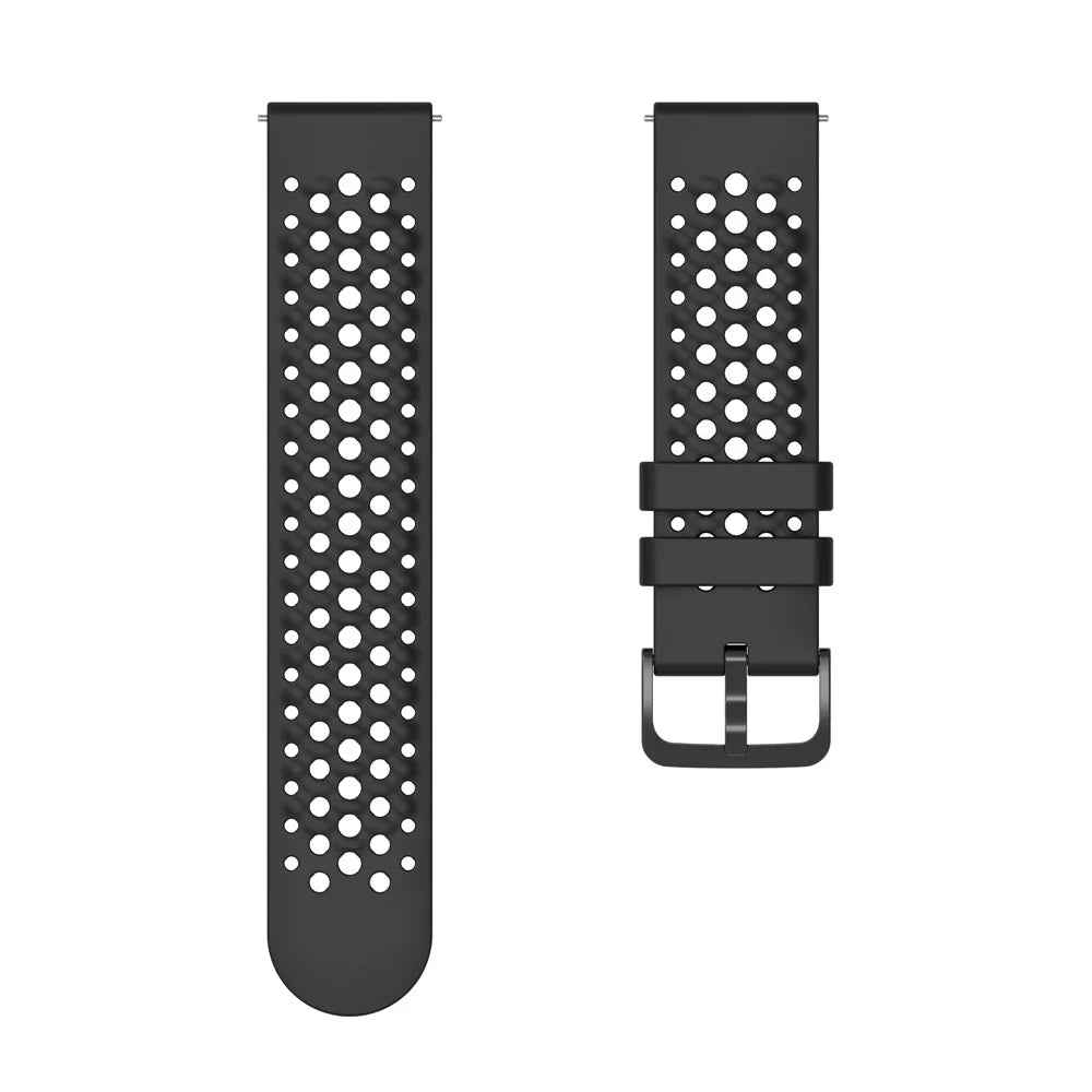 For Huami Amazfit Active Max Breathable Silicone Sports Watch Strap with Watch Case - Black - 7