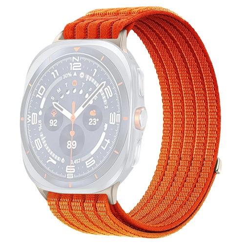 For Samsung Galaxy Watch Ultra2 47mm / Watch Ultra (2025) 47mm / Watch Ultra 47mm Nylon Breathable Woven Band Replacement Wristband - Orange - 1
