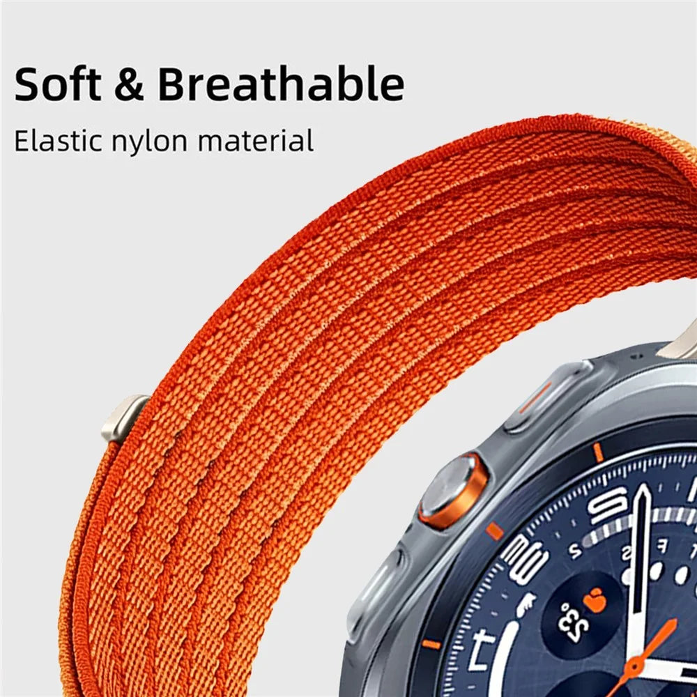 For Samsung Galaxy Watch Ultra2 47mm / Watch Ultra (2025) 47mm / Watch Ultra 47mm Nylon Breathable Woven Band Replacement Wristband - Orange - 4