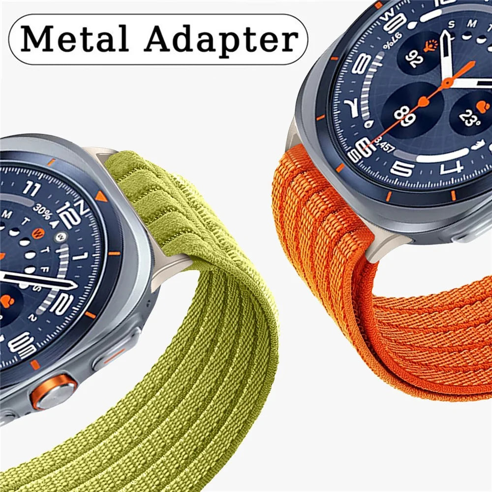 For Samsung Galaxy Watch Ultra2 47mm / Watch Ultra (2025) 47mm / Watch Ultra 47mm Nylon Breathable Woven Band Replacement Wristband - Orange - 5