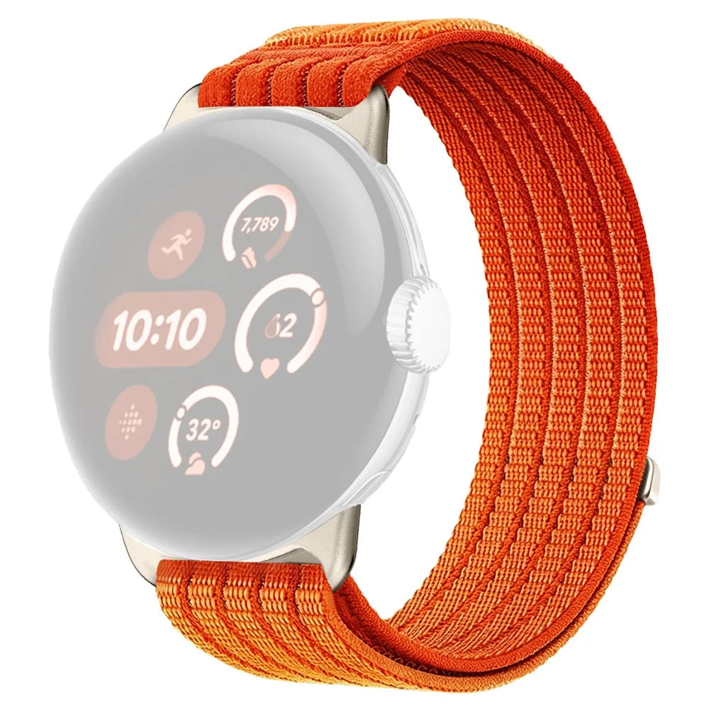 Strap for Google Pixel Watch 4 41mm / Watch 3 41mm / Watch 2 / Watch Nylon Breathable Woven Band Replacement Wristband - Orange - 1