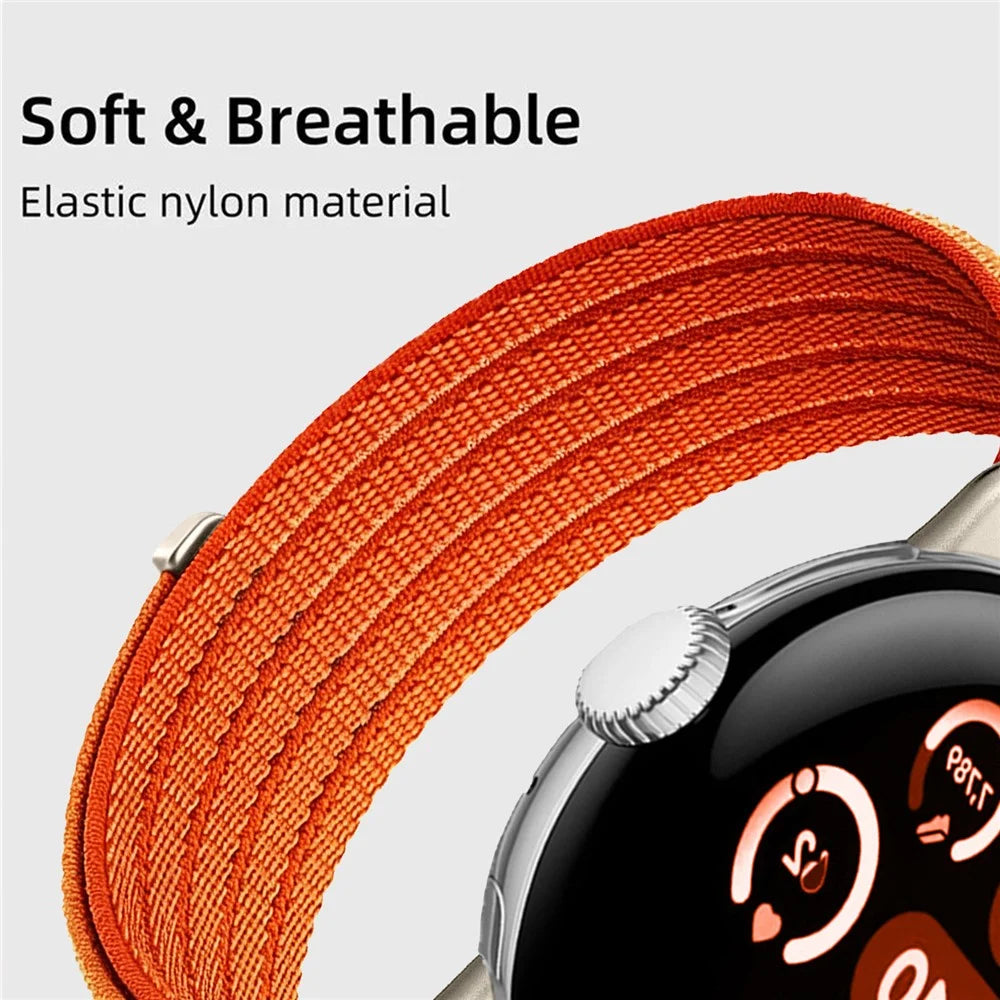 Strap for Google Pixel Watch 4 41mm / Watch 3 41mm / Watch 2 / Watch Nylon Breathable Woven Band Replacement Wristband - Orange - 4
