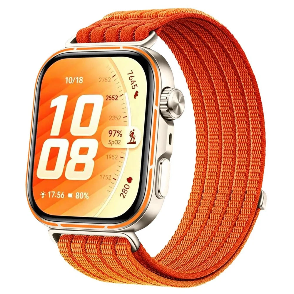 Strap for Huawei Watch Fit 5 Pro / Fit 5 / Fit 4 Pro / Fit 4 / Fit 3 Nylon Breathable Woven Band Replacement Wristband - Orange - 2