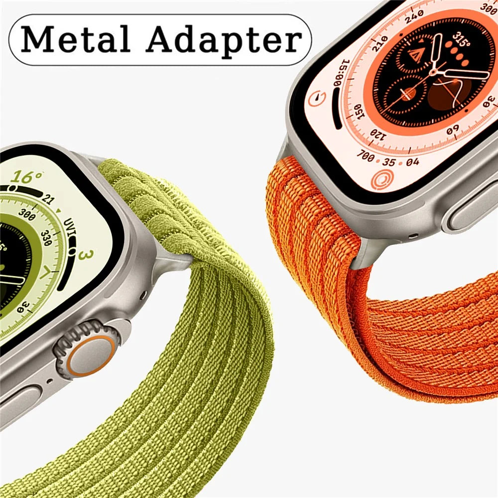 Strap for Apple Watch Series 11 10 42mm  /  9 8 7 41mm  /  SE3 SE2 SE 6 5 4 40mm  /  3 2 1 38mm Nylon Breathable Woven Band Replacement Wristband - Orange - 5